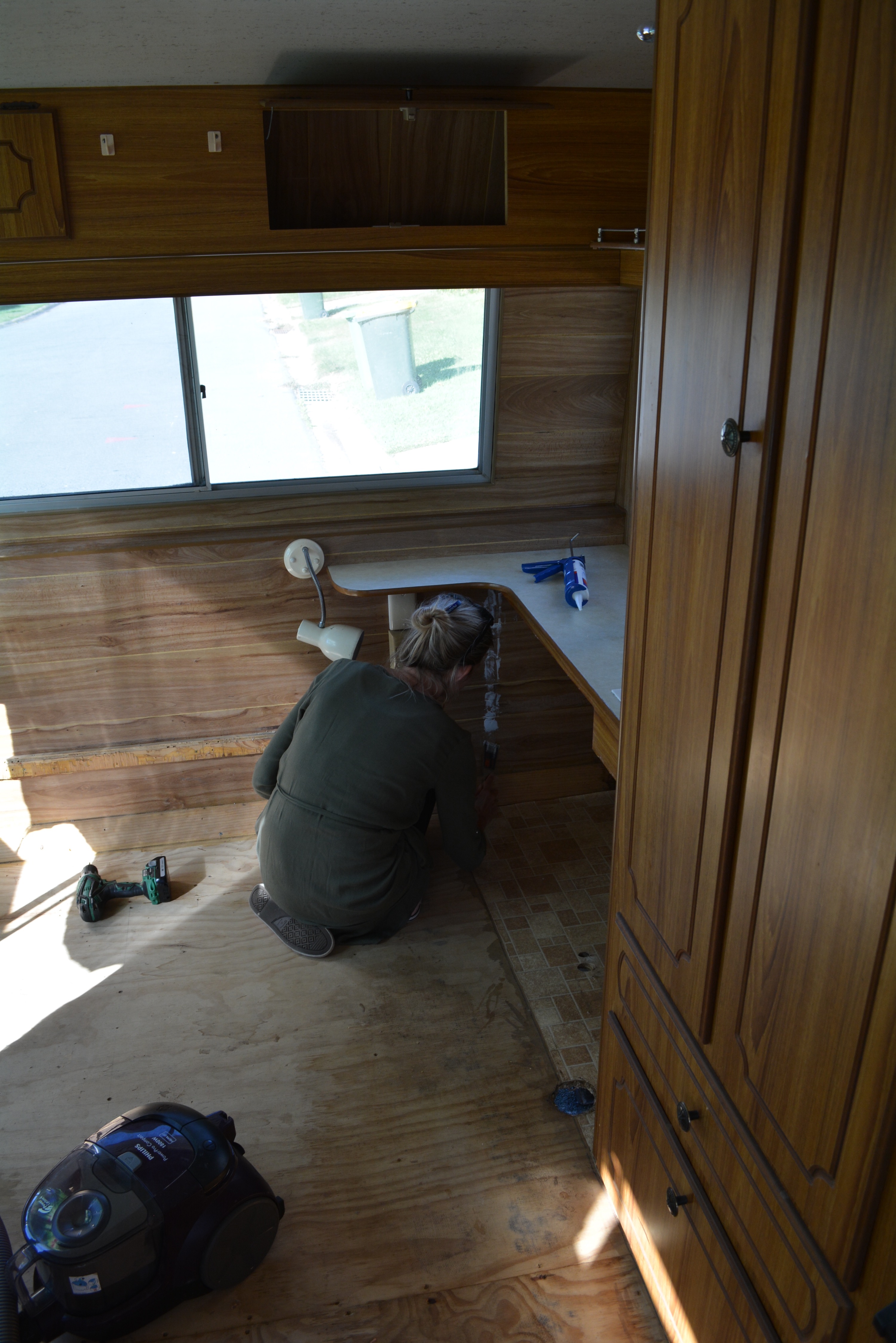 DIY Caravan Renovation Painting Woody World Packer