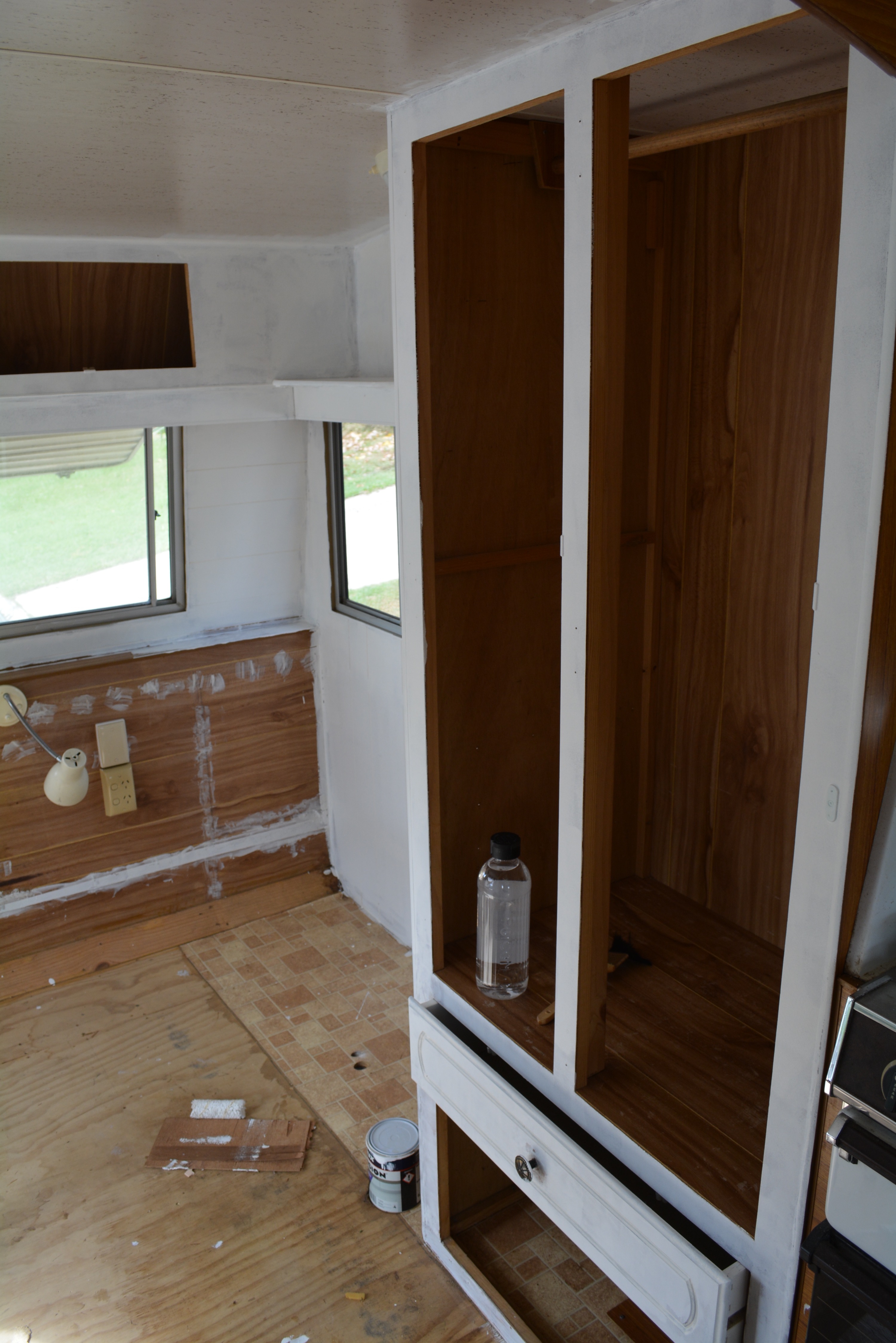 DIY Caravan Renovation Painting Woody World Packer
